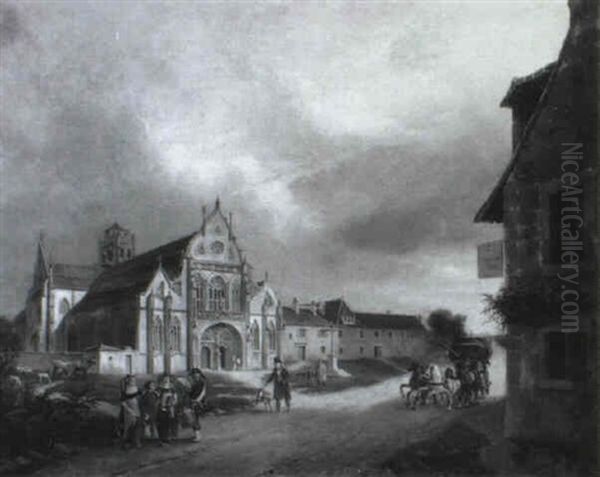 Vue D'un Village Avec Une Eglise Neo-gothique - view 1