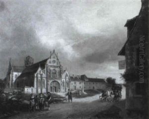 Vue D'un Village Avec Une Eglise Neo-gothique