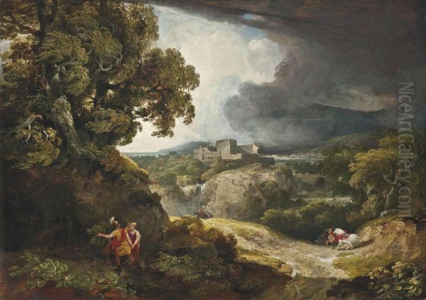 A Classical Landscape With Dido And Aeneas Sheltering From The Storm, Carthage Beyond - view 1