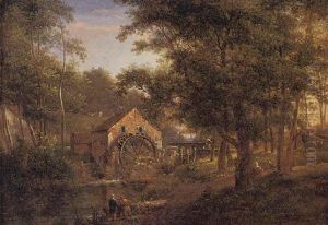 Fishing On A Stream by Julien Joseph Ducorron