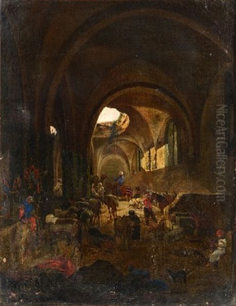 Ottomans Sous La Voute D'une Eglise Eclairee Par Un Oculus - view 1