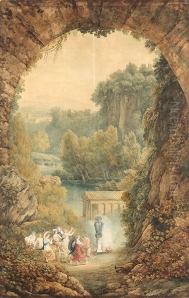 Paysage Classique Anime D'une Bacchanale - view 1