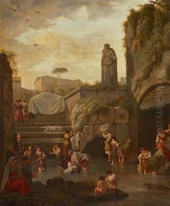 La Fontaine D"arethuse En Sicile by Abraham Louis Rodolphe Ducros