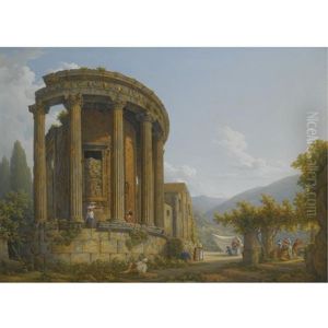 Tivoli, A View Of The Temple Of The Sibyl by Abraham Louis Rodolphe Ducros