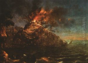 Veduta Dell'eruzione Di Un Vulcano