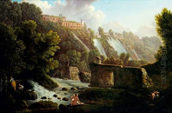 Vue Des Cascatelles De Tivoli Et De La Villa De Mecene - view 1