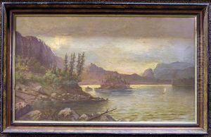 Lake Scene With Redwoods