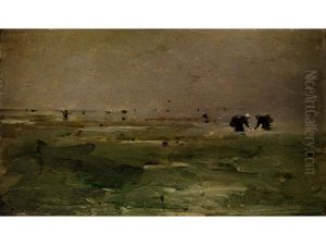 Muschelsammler Im Wattenmeer by Ernest-Ange Duez