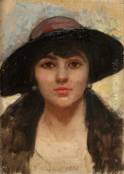 Portrat Einer Jungen Dame Mit Hut - view 1