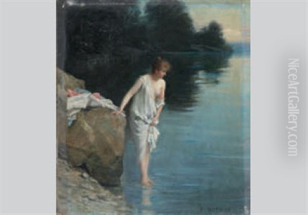 Junge Frau Am Wasser - view 1