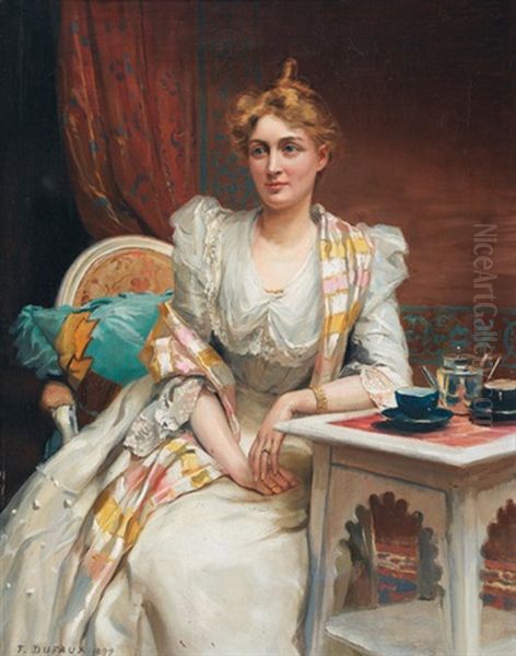 Elegante Dame Beim Tee - view 1