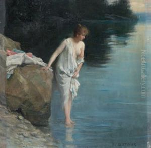 Junge Frau Am Wasser Junge Frau Am Wasser