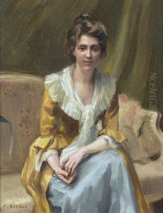 Portrat Einer Junge Dame Auf Dem Sofa by Frederic Dufaux