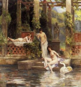Badende Unter Einer Italienisierenden Loggia by Frederic Dufaux