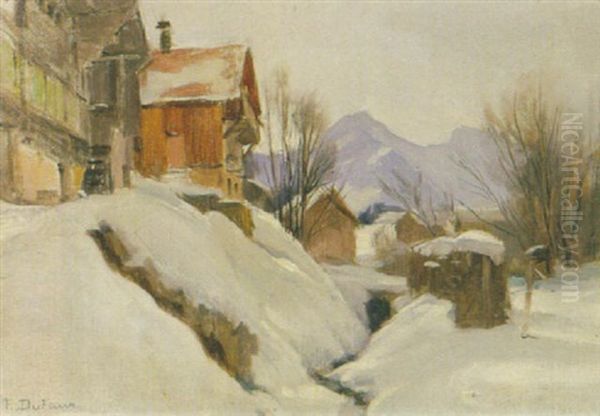 Verschneites Walliser Dorf - view 1