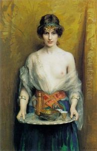 A Beauty Carrying A Tray