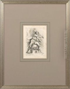 A Seated Male Nude Wielding A Scythe by Juan Arnau
