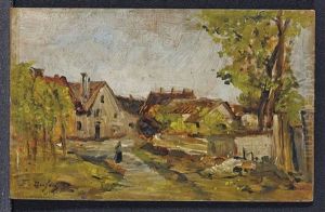 Entree D'un Village by Edouard-Jacques Dufeu