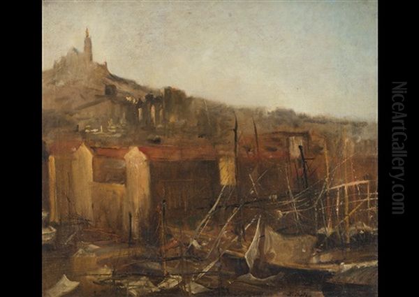 Kleiner Hafen Mit Blick Auf Eine Kirche - view 1