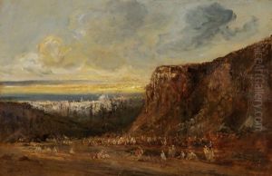 Beduinen Ausserhalb Der Stadt by Edouard-Jacques Dufeu