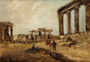 La Visite Du Temple Antique by Edouard-Jacques Dufeu