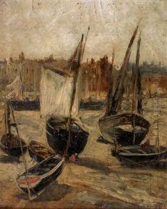 Barques Et Bateaux Dans Le Port A Marree Basse Barques Et Bateaux Dans Le Port A Marree Basse