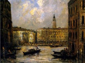 Canal A Venise by Edouard-Jacques Dufeu