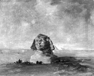 Agyptische Wustenlandschaft Mit Sphinx Agyptische Wustenlandschaft Mit Sphinx