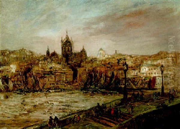 Blick Auf Eine Stadt Am Flus - view 1