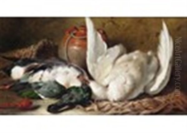 Still Lifes Of Fish And A Lobster And Dead Game (a Pair) - view 1