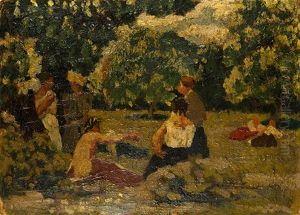 Femmes Dans Un Parc by Charles Georges Dufresne