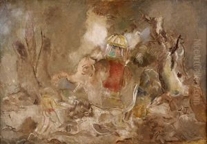 Chasse Aux Lions by Charles Georges Dufresne
