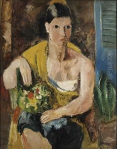 La Femme A L'echarpe Jaune - Portrait De Madame Dufresne by Charles Georges Dufresne