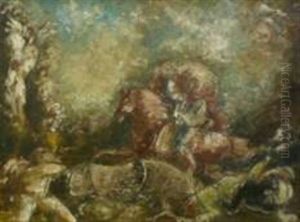 Scene De Chasse by Charles Georges Dufresne