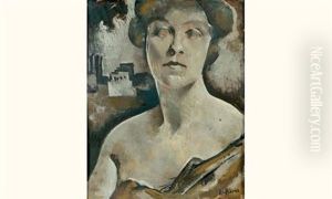Etude De Femme Sur Un Fond De Paysage by Charles Georges Dufresne