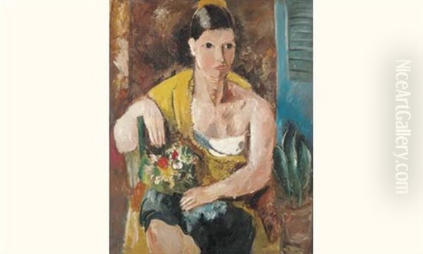 Jeune Femme A L'echarpe Jaune - view 1