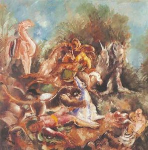 La Chasse Aux Lions by Charles Georges Dufresne