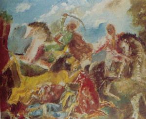 La Chasse Au Lion by Charles Georges Dufresne