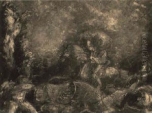 La Chasse Au Rhinoceros by Charles Georges Dufresne
