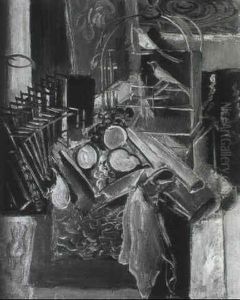 Nature Morte A La Cage Aux Oiseaux