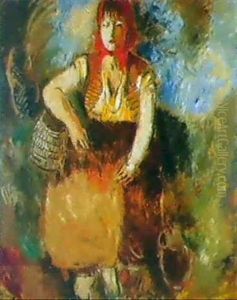 Jeune Paysanne Au Fichu Rouge                               Ou La Pecheuse