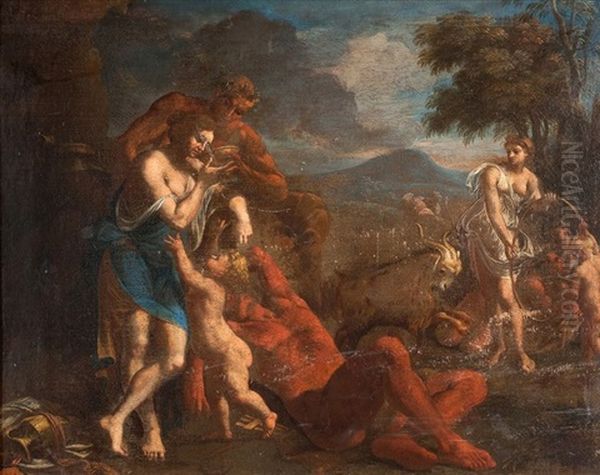 Nymphes Et Satyres Buvant - view 1