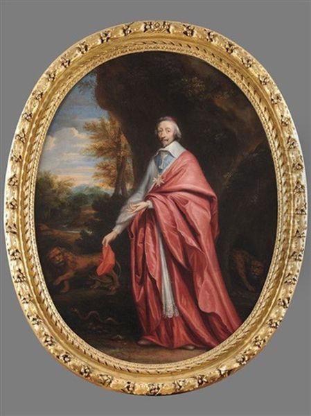 Portrait Allegorique Du Cardinal De Richelieu Inspirant Le Respect Aux Animaux - view 1