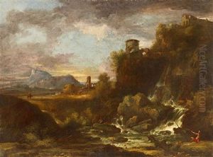 An Arcadian Landscape In The Campagna by Gaspard Dughet