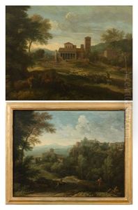 Paysage Anime De Bergers Avec La Basilique De San Paolo Fuori Le Mura A Rome by Gaspard Dughet