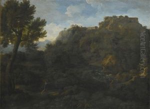 Landscape With A Fisherman Before Tivoli