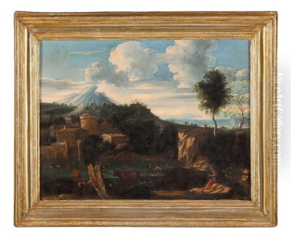 Paesaggio Con Paese Fortificato - view 1