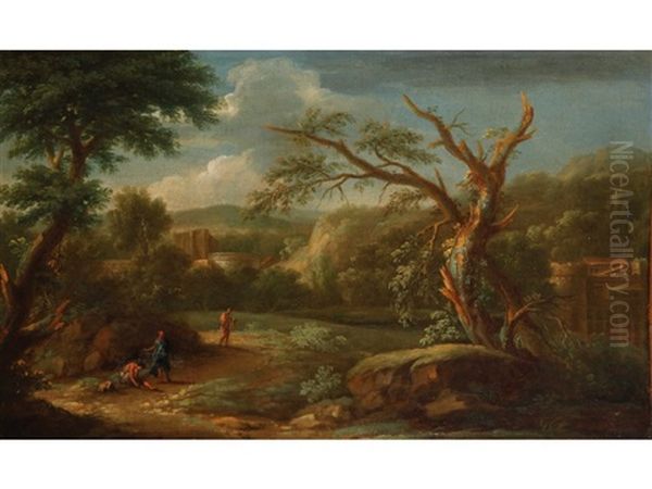Figures In An Italianate Landscape With Ruins - view 1
