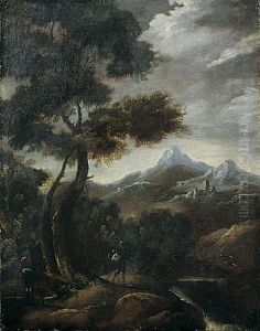 Sudliche Ideallandschaft Mit Jager by Gaspard Dughet