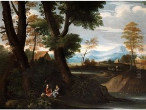 Sudliche Ideallandschaft Mit Figurenstaffage by Gaspard Dughet